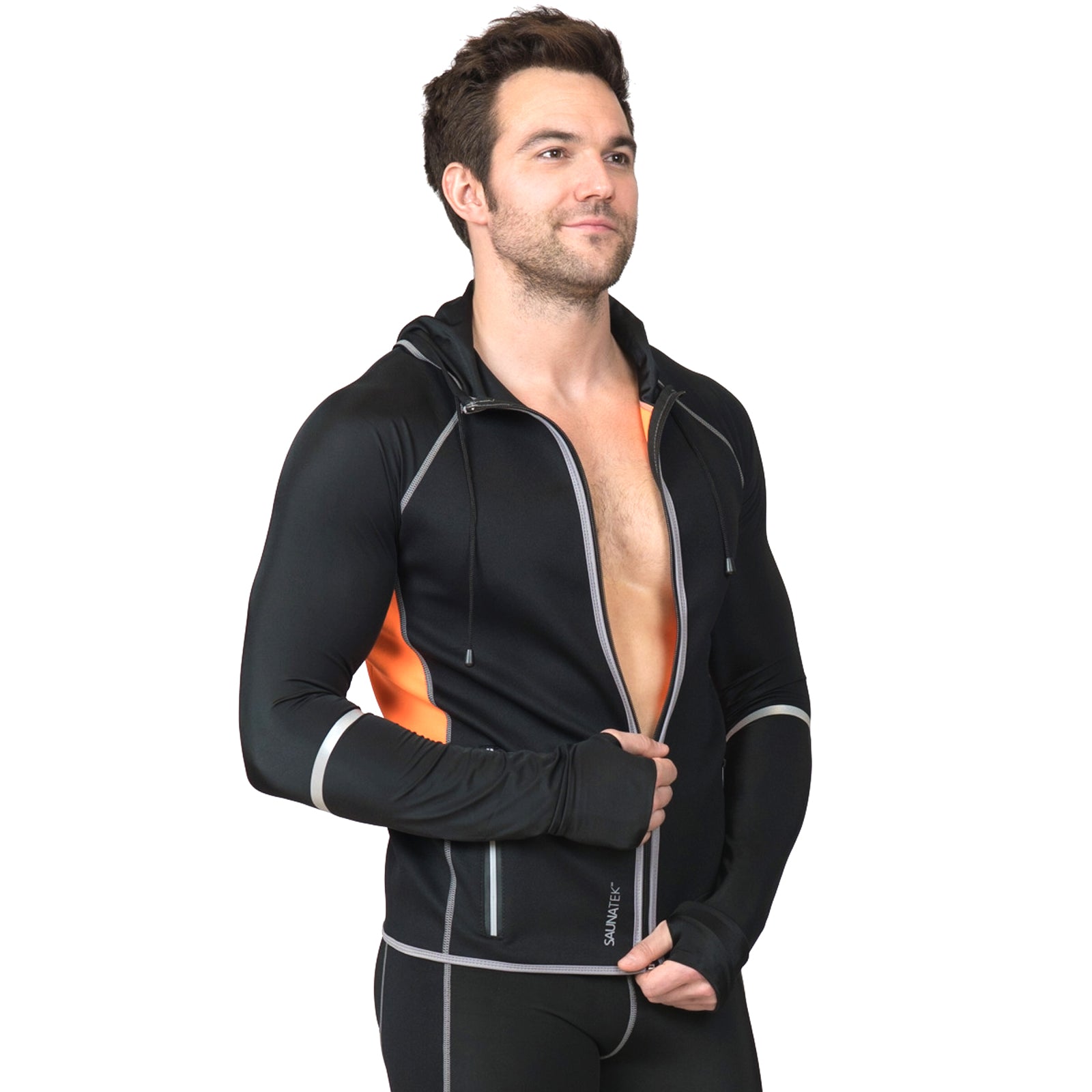 Saunafx Men's XL Sweat Neoprene Slimming Sauna Body Shaper Fitness Zip up  Vest for sale online